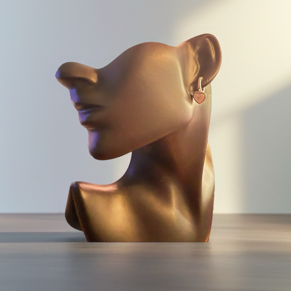 Solid Sterling Silver Heart Earrings - image 1